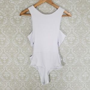 Missguided Tab Side crew body suit sz 6 NWT